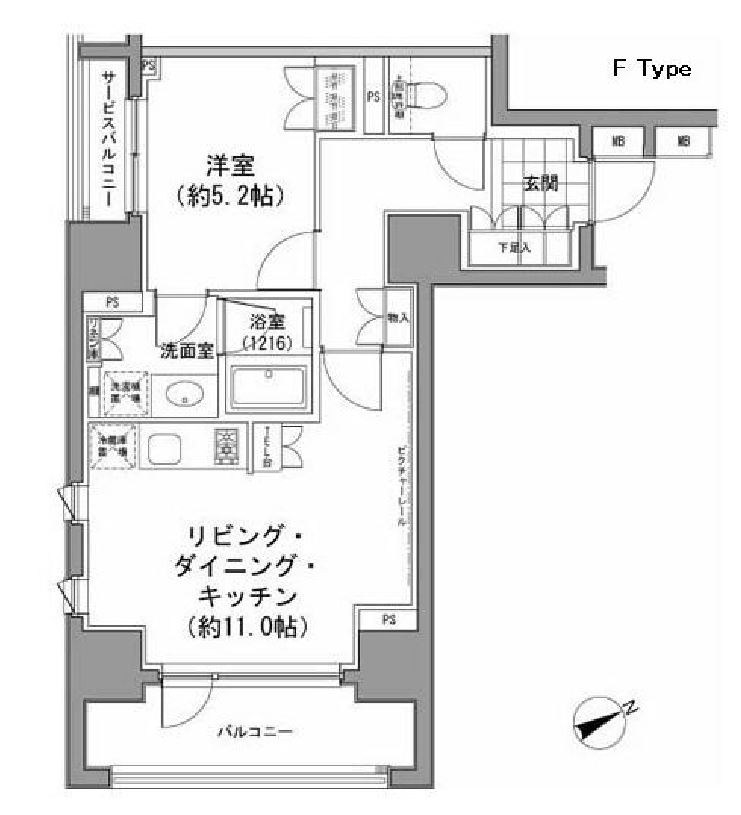 パークハビオ八丁堀　606号室　間取り
