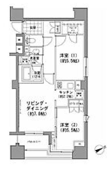 パークハビオ八丁堀　808号室　間取り