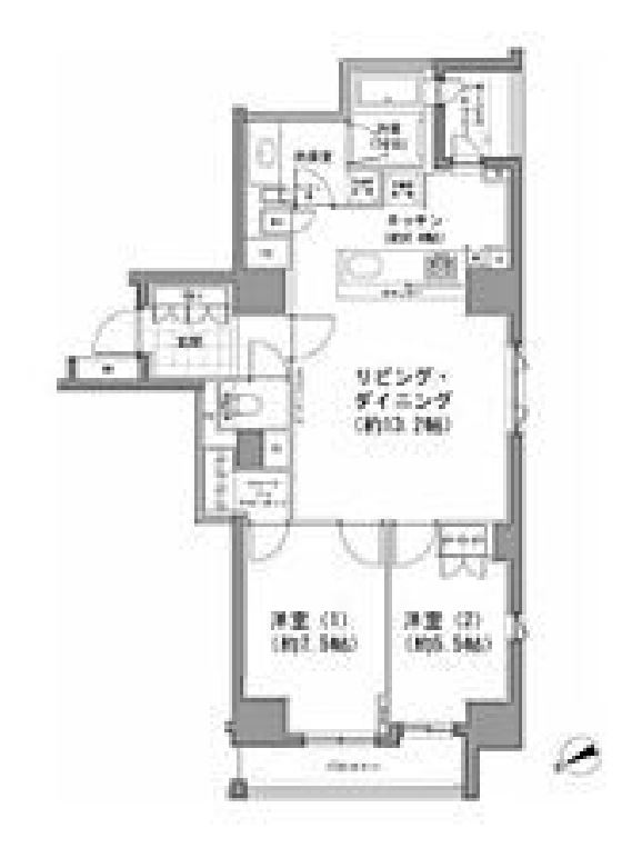パークハビオ八丁堀　1403号室　間取り