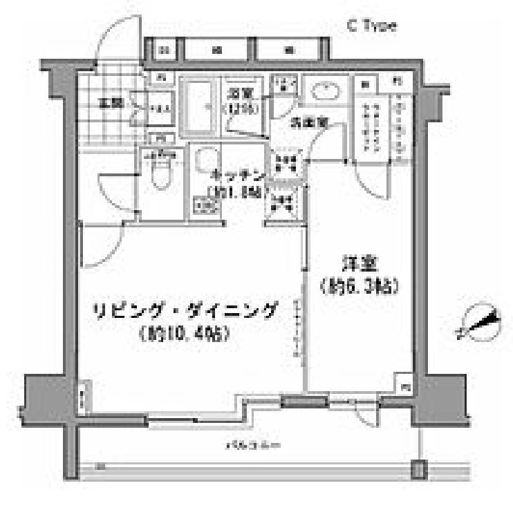 パークハビオ八丁堀　303号室　間取り