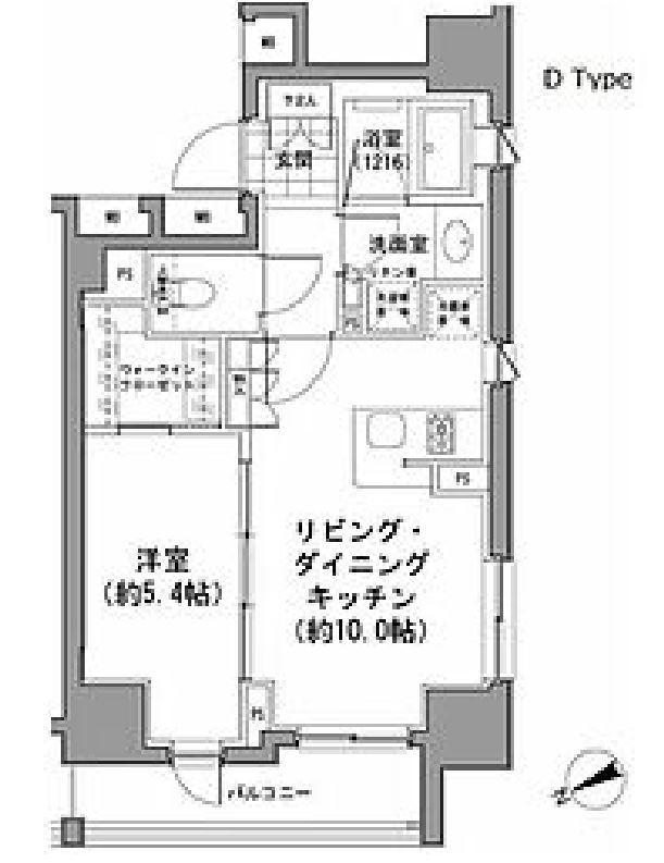 パークハビオ八丁堀　1104号室　間取り
