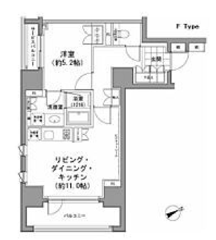 パークハビオ八丁堀　1006号室　間取り