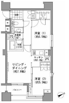 パークハビオ八丁堀　608号室　間取り