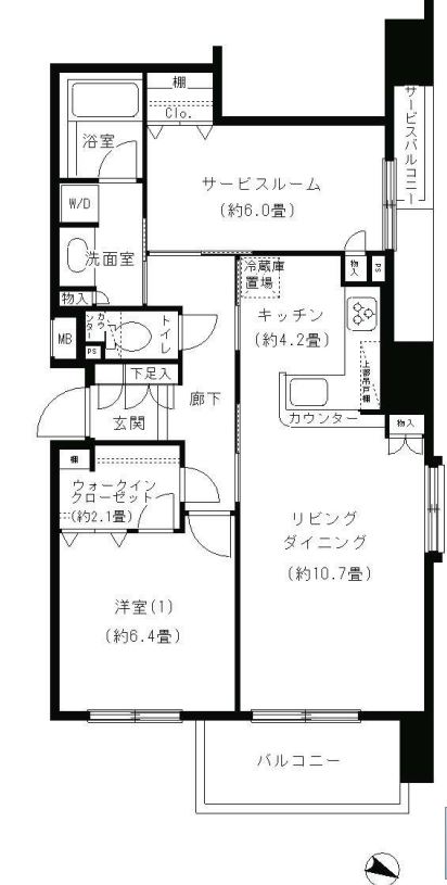 KDXレジデンス日本橋水天宮　1007号室　間取り