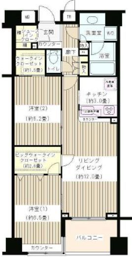 KDXレジデンス日本橋水天宮　1003号室　間取り