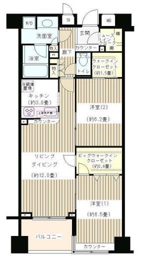 KDXレジデンス日本橋水天宮　203号室　間取り