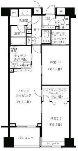 KDXレジデンス日本橋水天宮　604号室　間取り