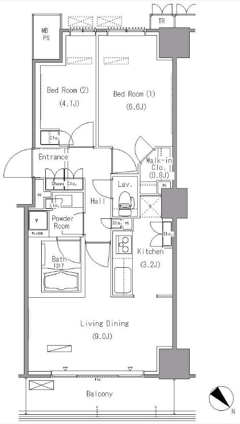 パークアクシス豊洲　1812号室　間取り