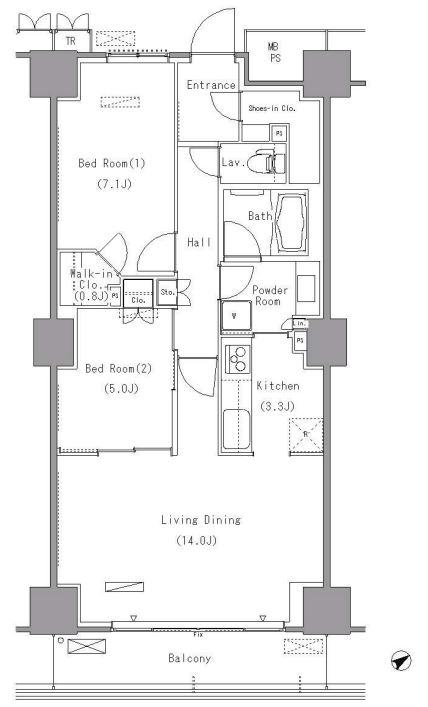 パークアクシス豊洲　407号室　間取り