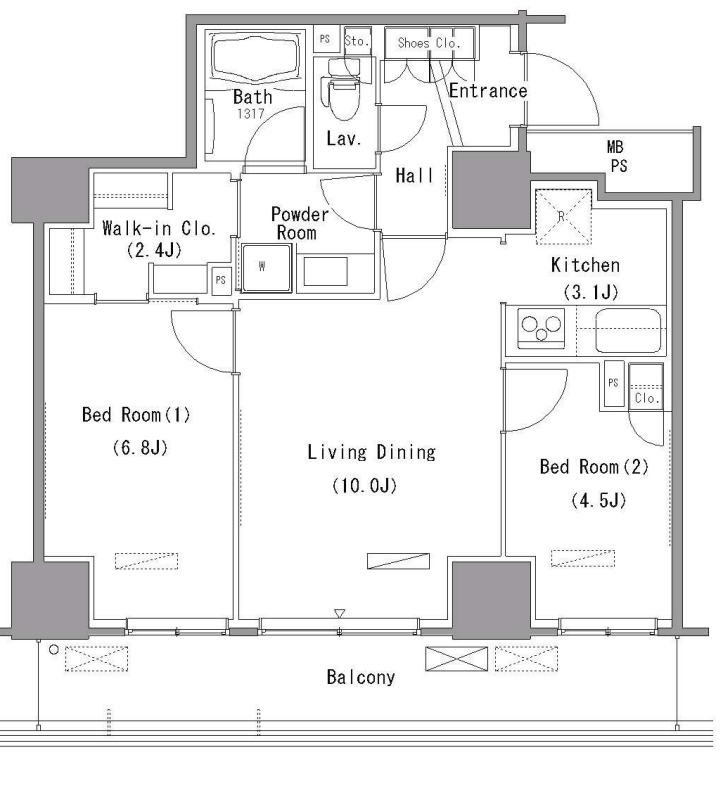 パークアクシス豊洲　611号室　間取り