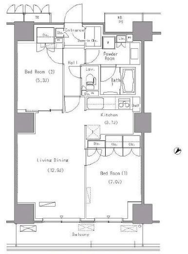 パークアクシス豊洲　1017号室　間取り