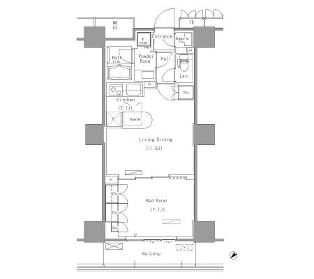パークアクシス豊洲　1216号室　間取り