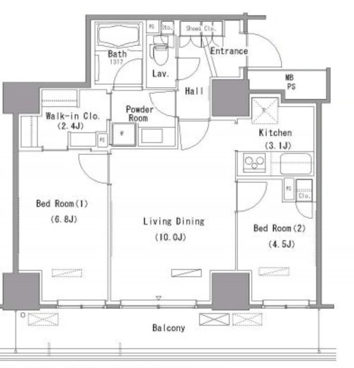 パークアクシス豊洲　1311号室　間取り