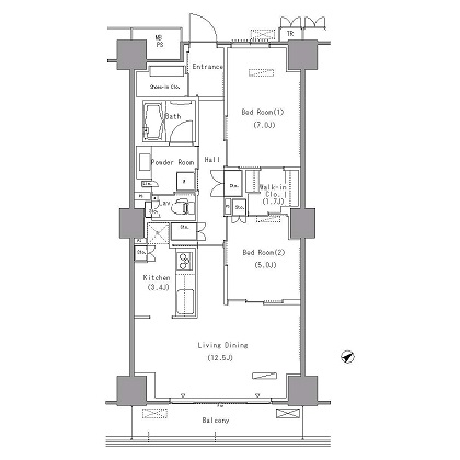 パークアクシス豊洲　1608号室　間取り