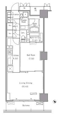 パークアクシス豊洲　1701号室　間取り