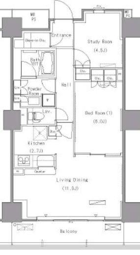 パークアクシス豊洲　2020号室　間取り