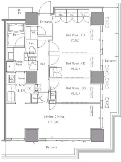パークアクシス豊洲　2022号室　間取り