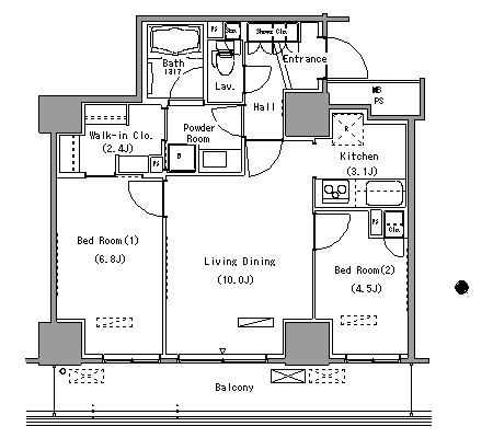 パークアクシス豊洲　611号室　間取り