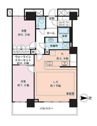 ベイクレストタワー　37F1号室　間取り