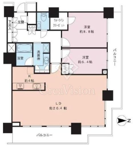 ベイクレストタワー　37F3号室　間取り