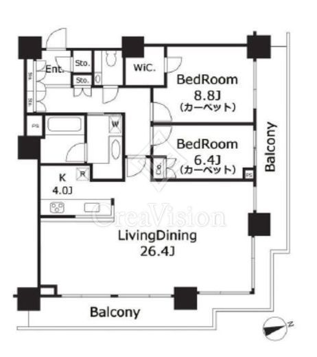 ベイクレストタワー　34F6号室　間取り