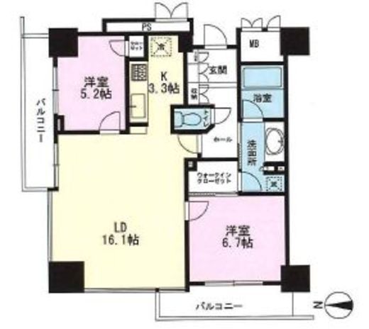 品川タワーフェイス　2901号室　間取り