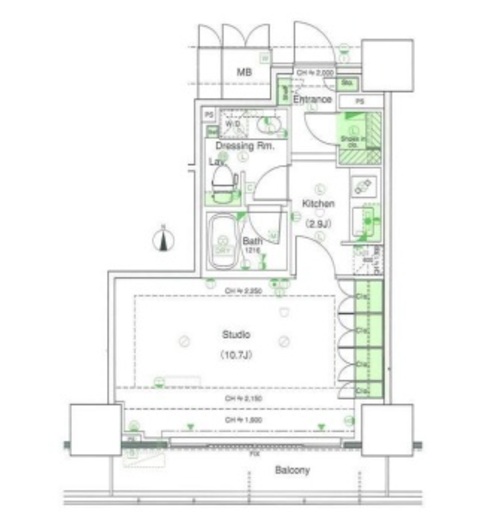 品川タワーフェイス　904号室　間取り