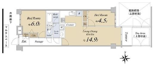 オープンレジデンシア恵比寿　B1F1号室　間取り