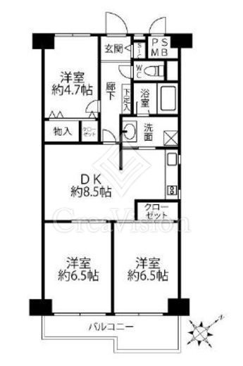 シャルマンコーポ池袋　803号室　間取り
