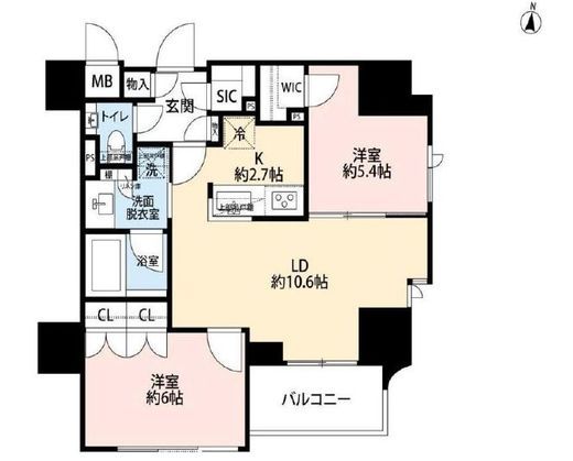 ジオ西新宿ツインレジデンス　W702号室　間取り