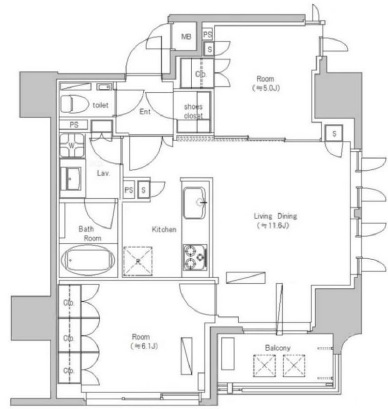 ジオ西新宿ツインレジデンス　1302号室　間取り