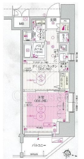 エステムプラザ飯田橋タワーレジデンス　1105号室　間取り