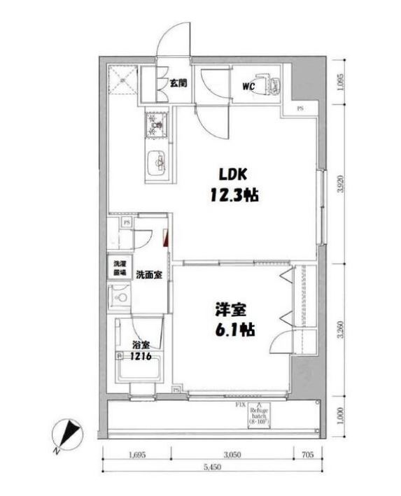 ブレシア日本橋蛎殻町　801号室　間取り