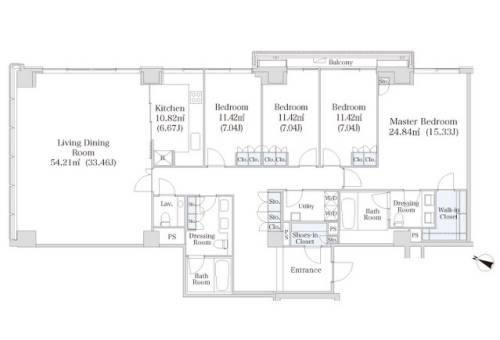 レジディア市谷砂土原　N201号室　間取り