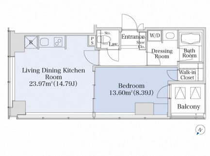 プラティーヌ新宿新都心　1405号室　間取り