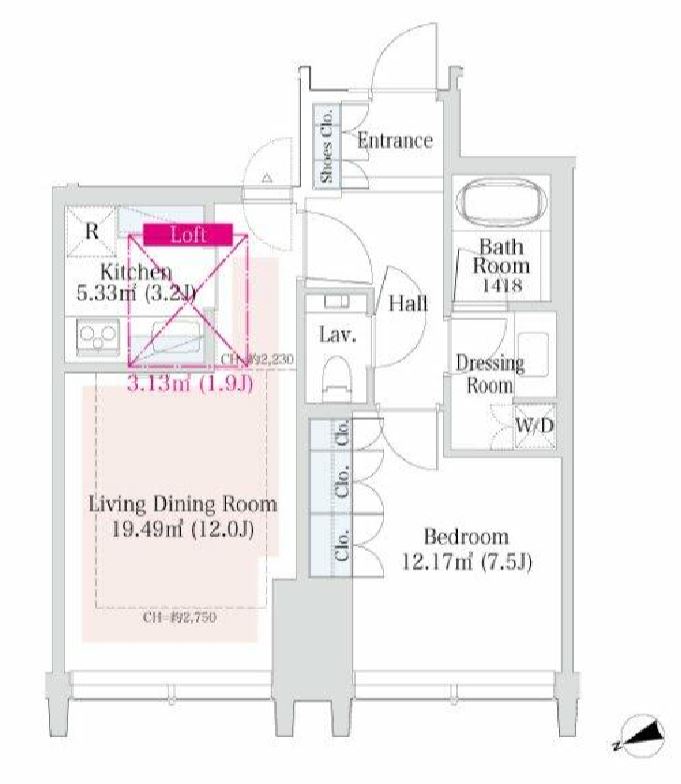 ラ・トゥール新宿グランド　2902号室　間取り