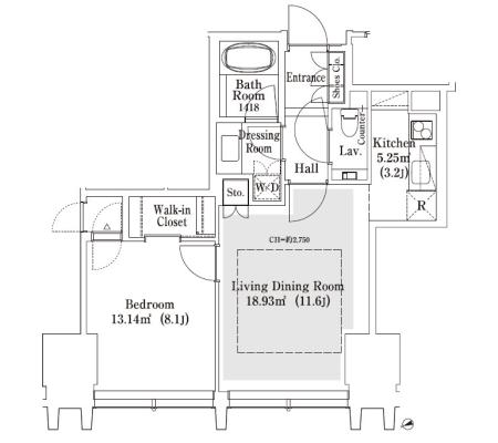 ラ・トゥール新宿グランド　1504号室　間取り