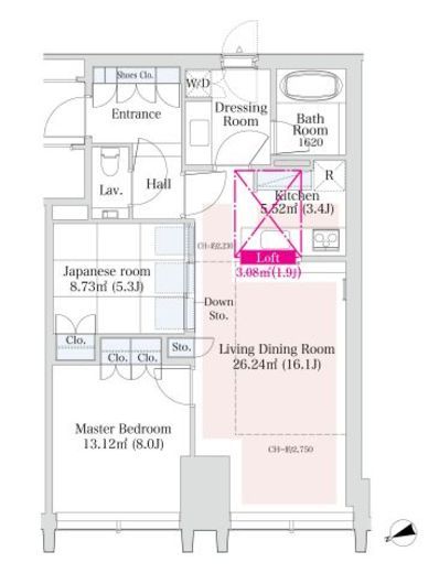 ラ・トゥール新宿グランド　2701号室　間取り