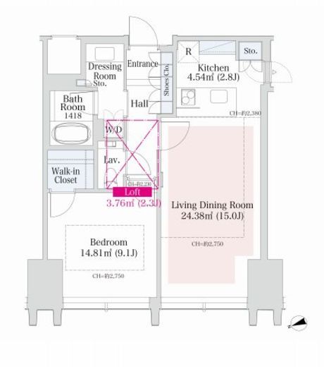 ラ・トゥール新宿グランド　3603号室　間取り