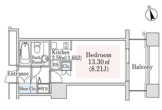 ラ・トゥール神楽坂　1502号室　間取り