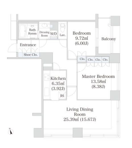 ラ・トゥール神楽坂　401号室　間取り
