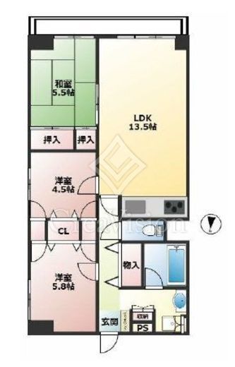 赤羽スカイハイツ　714号室　間取り