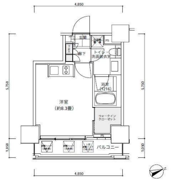 パークキューブ愛宕山タワー　905号室　間取り