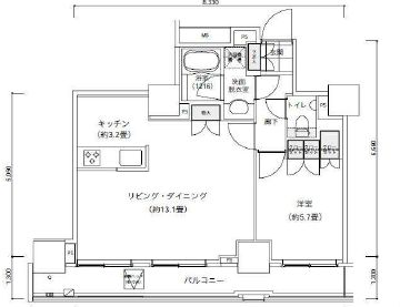 パークキューブ愛宕山タワー　303号室　間取り