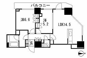 パークキューブ愛宕山タワー　701号室　間取り