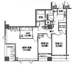 芝公園レジデンス　203号室　間取り