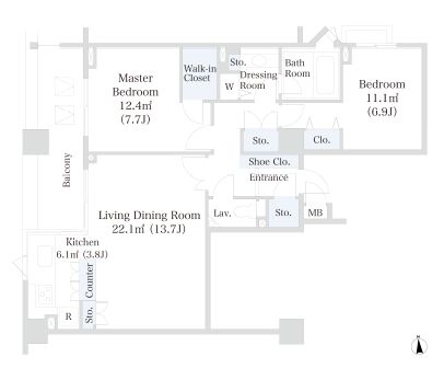 ラ・トゥール芝公園アネックス　604号室　間取り