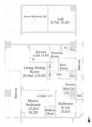 芝公園レジデンス　703号室　間取り