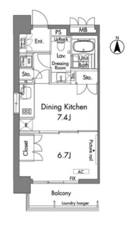 エステマール芝公園　801号室　間取り