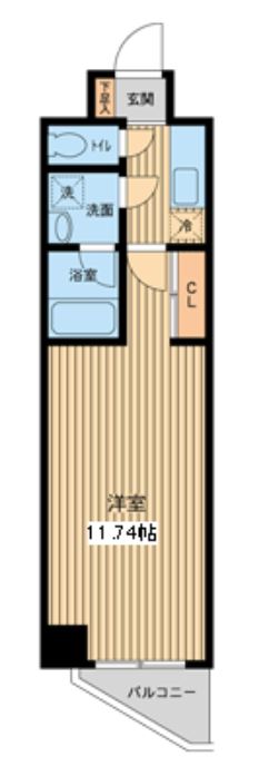 プロスペクト門前仲町　504号室　間取り